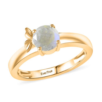 EVER TRUE Regenbogen Mondstein Ring Nickelfreies Messing (Gr&ouml;&szlig;e 16.00) ca. 0,83 ct