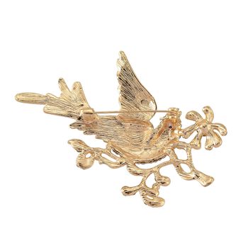 Mehrfarbiger Kristall Vogel Brosche emailliert