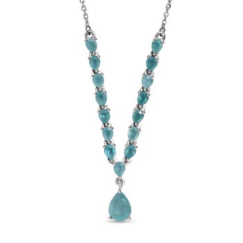 Grandidierit-Halskette, ca. 45 cm, 925 Silber platiniert ca. 3.39 ct