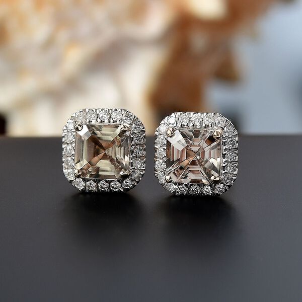 AAA Turkizit, Weißer Diamant Ohrringe 585 Gold ca. 2,36 ct. image number 1