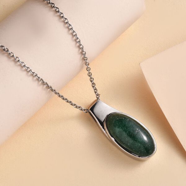 AAA grüner Aventurin-Anhänger mit 50cm Kette - 10,50 ct. image number 2