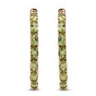 Natürliche Peridot-Ohrringe, 925 Silber vergoldet ca. 6,21 ct