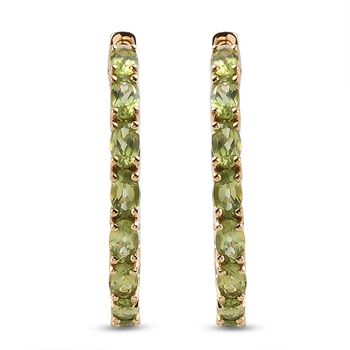 Nat&uuml;rliche Peridot-Ohrringe, 925 Silber vergoldet ca. 6,21 ct