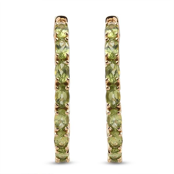 Nat&uuml;rliche Peridot-Creolen in Silber, 6,21 ct.