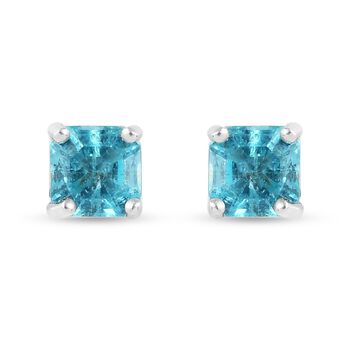Paraiba Apatit Ohrstecker 925 Silber platiniert ca. 1,17 ct