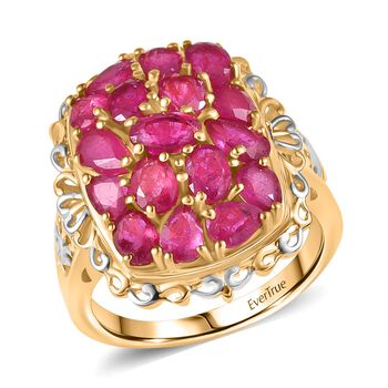 Niassa Rubin Ring Nickelfreies Messing platiniert und vergoldet (Gr&ouml;&szlig;e 16.00) ca. 4,31 ct