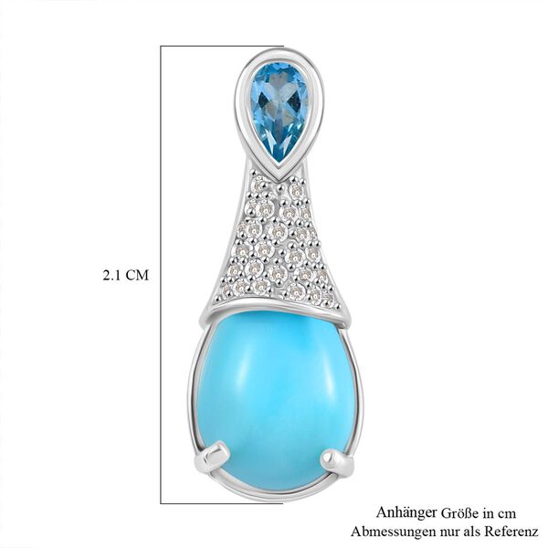 D'Joy Larimar, Himmelblauer Topas Anh&auml;nger 925 Silber rhodiniert ca. 2.78 ct image number 6