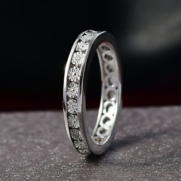 EVER TRUE Weißer Diamant Ring Nickelfreies Messing (Größe 17.00) image number 1