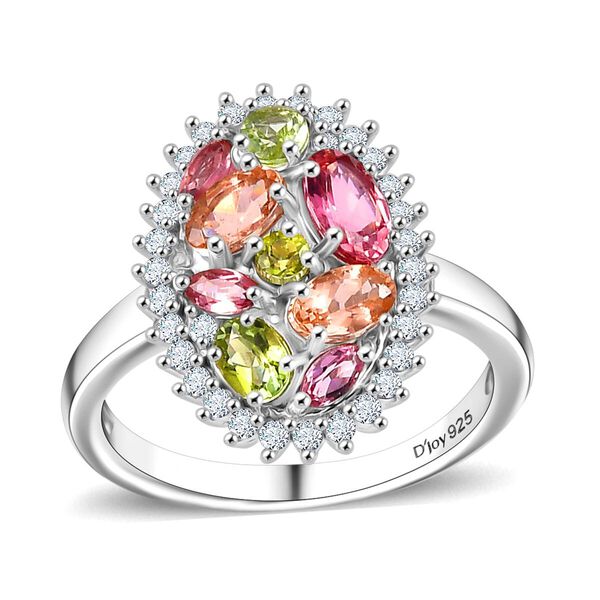 D'Joy AAA Multi-Calabar-Turmalin und Zirkon Ring und Anh&auml;nger mit 50 Kette image number 3