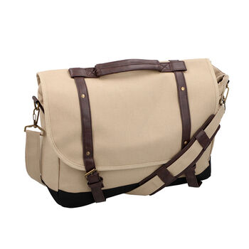 Crossbody Tasche aus Textilstoff mit 3 F&auml;chern, beige