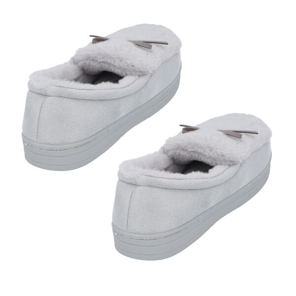 Warme Hausschuhe aus Kunstfell, mit gepolsterter Sohle, Größe 36-37, Grau image number 4