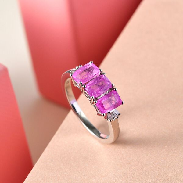 Ilakaka Rosa Saphir und Diamant Ring - 2,38 ct. image number 2