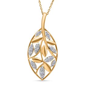 LUXURIANT DIAMOND- SI Labor Diamant Anhänger mit 50cm Kette, 925 Silber mit 750 Gelbgold Vermeil - 0,24 ct.
