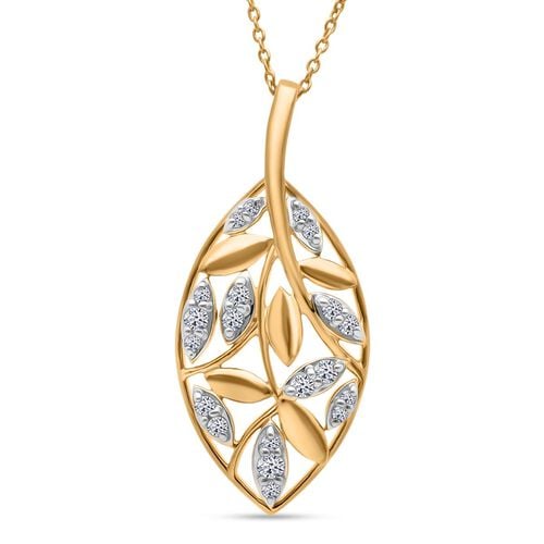 LUXURIANT DIAMOND- SI Labor Diamant Anhänger mit 50cm Kette, 925 Silber mit 750 Gelbgold Vermeil - 0,24 ct. image number 0