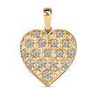 Moissanit Anhänger 925 Silber 750 Gelbgold Vermeil ca. 0.48 ct