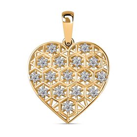 Moissanit Anhänger 925 Silber 750 Gelbgold Vermeil ca. 0.48 ct