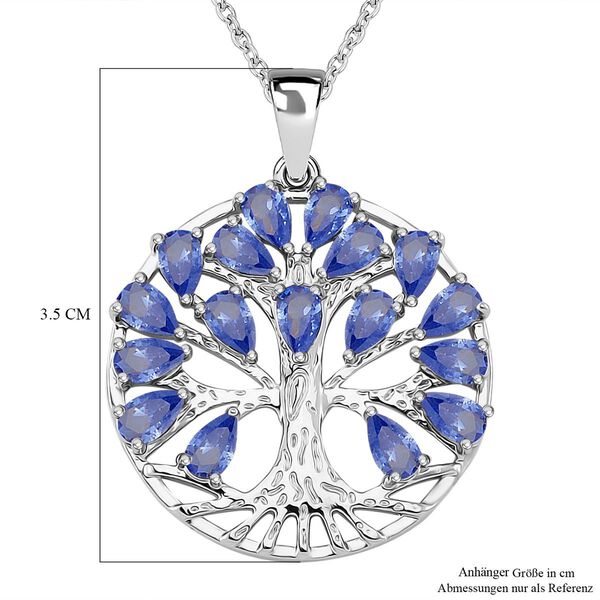 Blauer Zirkonia Halskette ca. 50 cm Messing image number 6