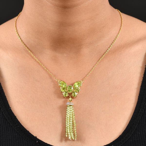 D&rsquo;Joy Peridot und Zirkon Halskette, 45cm - 22,53 ct. image number 3