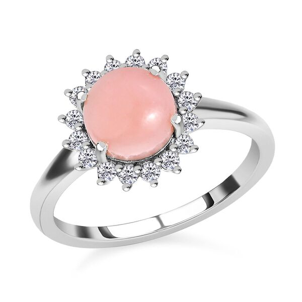 AA rosa Opal und Zirkon Ring - 2,26 ct. image number 4