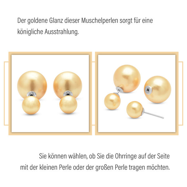 Mode goldene Muschelperlen-Ohrstecker image number 8