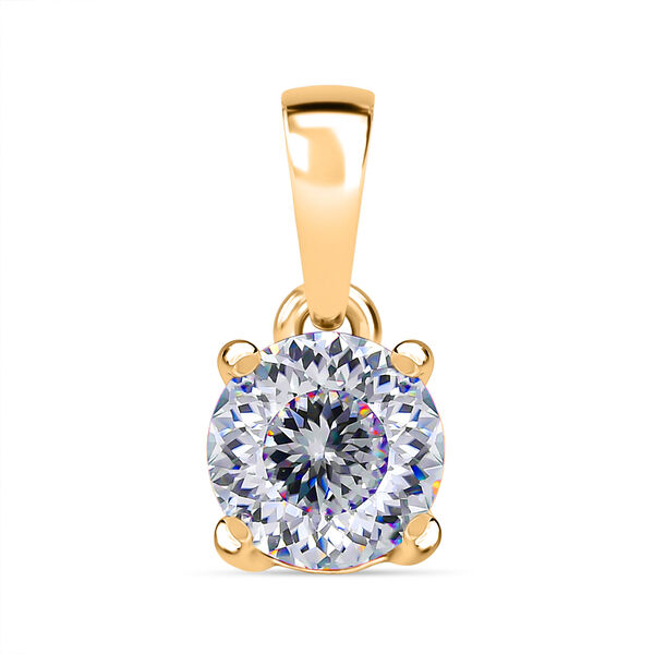 D'Joy 120 Facetten Moissanit Anh&auml;nger 925 Silber vergoldet ca. 0.78 ct
