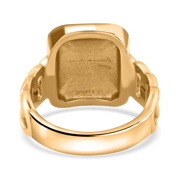 Wei&szlig;er Kristall Ring, 316L Edelstahl (Gr&ouml;&szlig;e 16.00), goldfarben image number 5