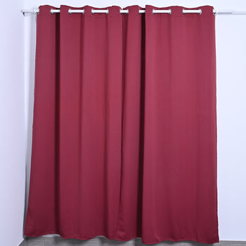 2er-Set Verdunkelungsvorh&auml;nge mit Metall&ouml;sen, Gr&ouml;&szlig;e 140x240 cm, Burgunderrot
