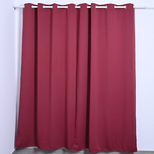 2er-Set Verdunkelungsvorhänge mit Metallösen, Größe 140x240 cm, Burgunderrot image number 0