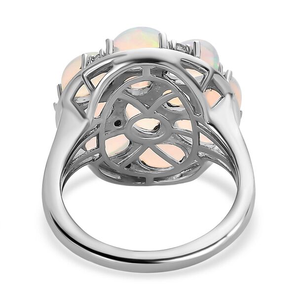 Natürlicher, äthiopischer Welo Opal Ring, 925 Silber platiniert (Größe 21.00) ca. 3.43 ct image number 6