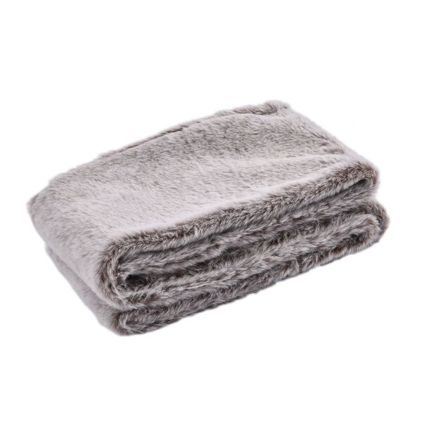 Damen Winterschal in Zweifarb-Design aus Kunstfell, Kaffeeton image number 2