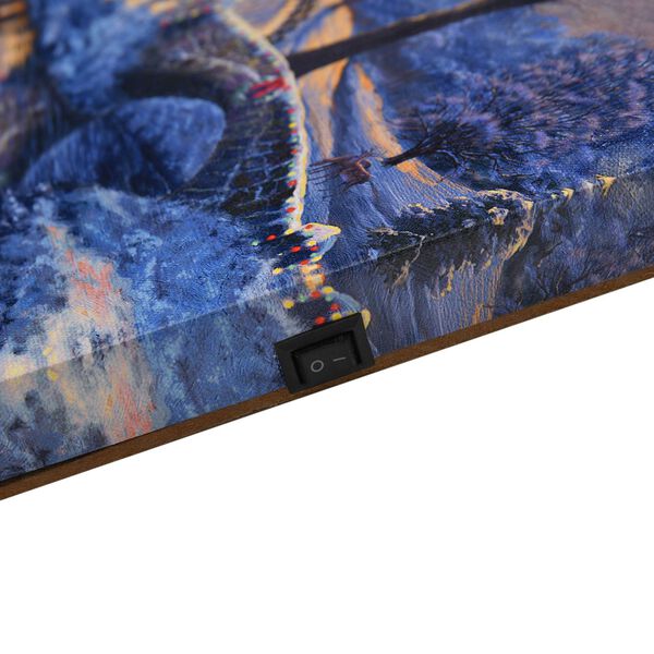 Winterlandschaft mit Pferdekutsche - Leinwandbild mit LED-Beleuchtung, 30x40x1,8 cm image number 3