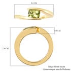 Peridot Solitär Ring 925 Silber Gelbgold Vergoldet image number 6