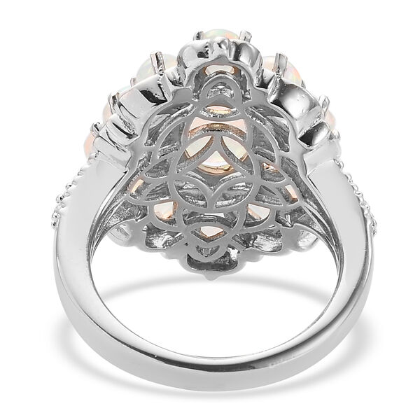 Natürlicher Äthiopischer Opal und Zirkon Ring 925 Silber platiniert  ca. 2,49 ct image number 6