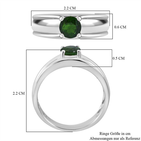Nat&uuml;rlicher Chromdiopsid Ring, 925 Silber rhodiniert (Gr&ouml;&szlig;e 20.00) ca. 0.55 ct image number 4