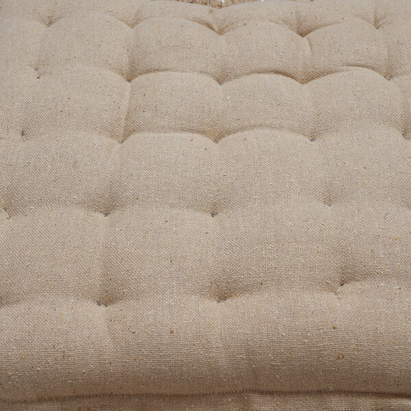 2er Set Stuhlpolster aus 100% Baumwolle mit Fransen und Bändern, 40x40x3 cm, Beige image number 6