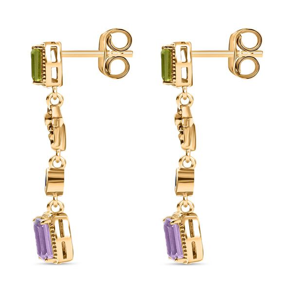 GP Trionfo Kollektion - Rose De France Amethyst, Peridot, Zirkon und blaue Saphir Ohrringe - 3,52 ct. image number 5