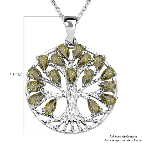 Grüne Zirkonia Halskette, ca. 50 cm, Silberton image number 6