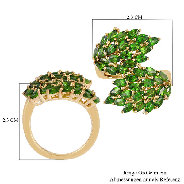 natürlicher Chromdiopsid Bypass Ring 925 Silber vergoldet  ca. 3,64 ct image number 7