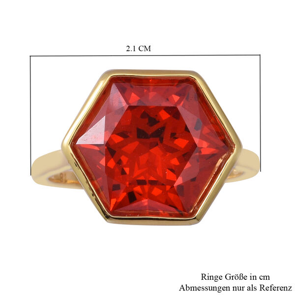 LUSTRO STELLA Roter Zirkonia Ring 925 Silber vergoldet  ca. 11,87 ct image number 5