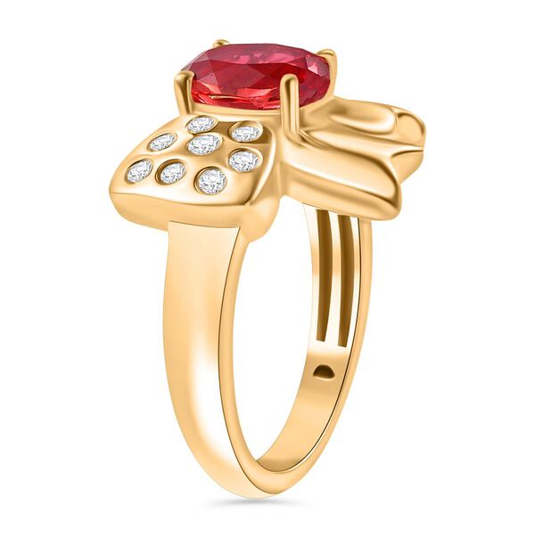 Labor Padparadscha-Saphir und Zirkon Ring - 5,82 ct. image number 3