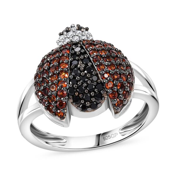 GP Trionfo Kollektion - Schwarzer Spinell, Zirkon, Mosambik Granat und Kanchanaburi blauer Saphir-Ring - 1,04 ct. image number 4