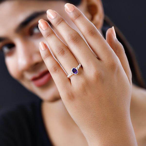 Afrikanischer Amethyst Ring 925 Silber (Größe 17.00) ca. 0,76 ct image number 3