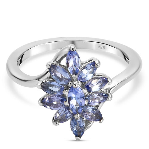 Tansanit Ring 925 Silber platiniert  ca. 0,99 ct image number 0