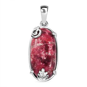 AA Norwegischer Thulit Anhänger, Silberfarben, ca. 11.01 ct