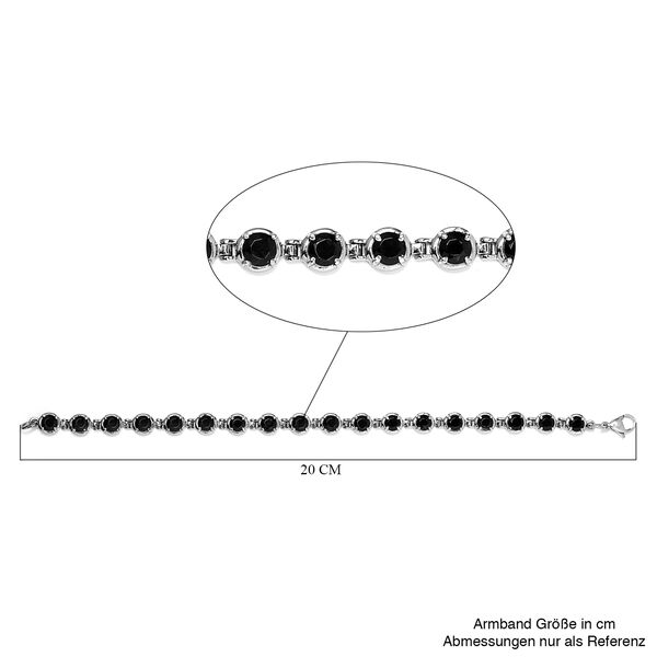 Schwarzes Spinell-Armband, 19 cm, Edelstahl ca. 11.36 ct image number 5