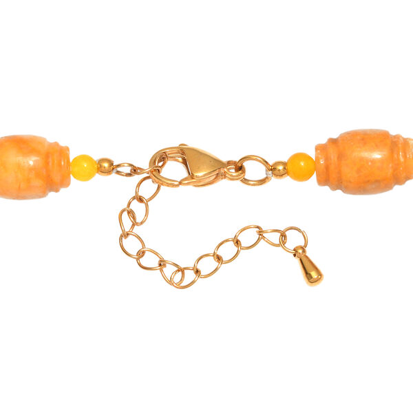 EVER TRUE Gelber Aventurin, Gelber Quarzit Halskette ca. 45 cm 316L Edelstahl Gold ca. 285.00 ct image number 4