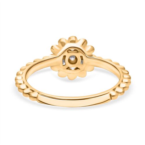 LUXURIANT DIAMOND - Lab Grown Diamant SI Ring, 925 Silber 750 Gelbgold Vermeil (Größe 19.00) (10-15 Werktage Lieferzeit) ca. 0.15 ct image number 5