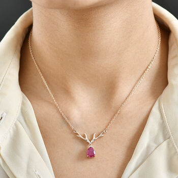 D'Joy afrikanische Rubin und Zirkon 45cm Halskette - 2,50 ct.