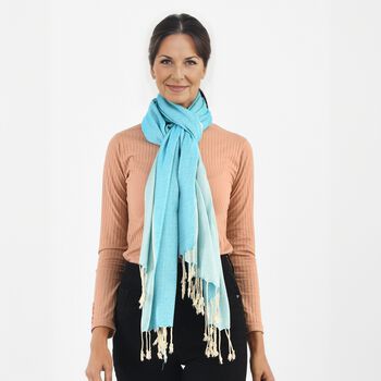 Superweicher doppelgewebter Schal, 70x170 cm, Blau