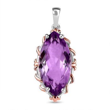 AA Rose De France Amethyst Anh&auml;nger, 925 Silber rhodiniert, ca. 7.40 ct